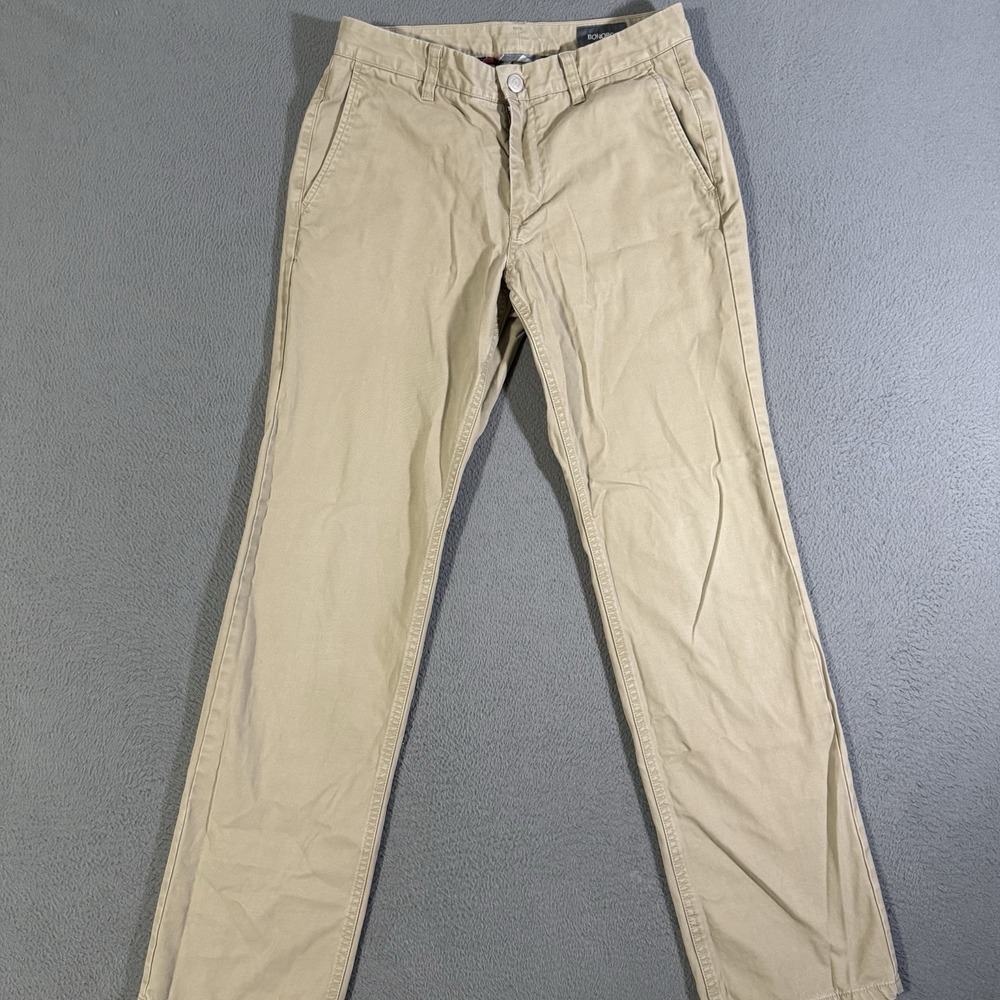 Bonobos Chino Pants Men's 30x32 Tan Beige Flat Front Slash Pocket Casual